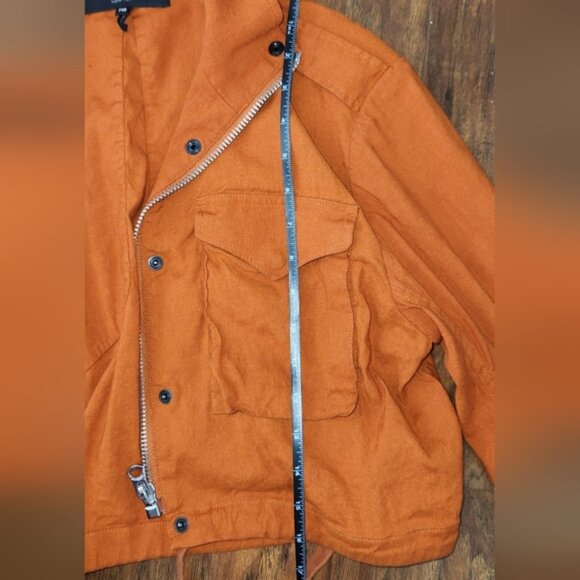 Rag & Bone XXS Cropped Burnt Orange Military Style Jacket - Picture 13 of 16